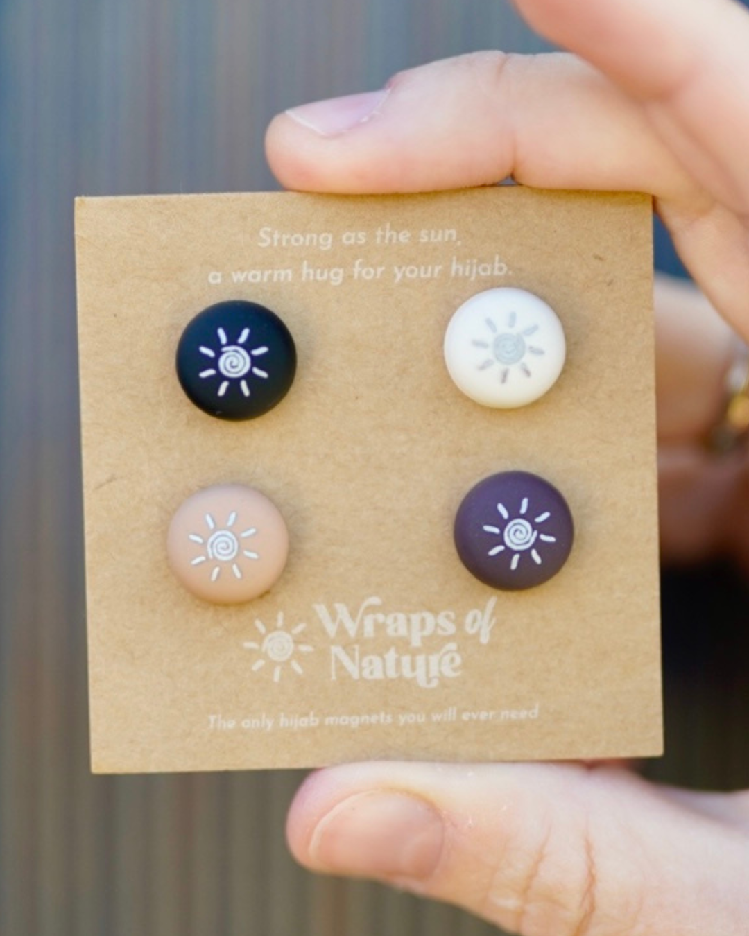 Magnet Pins Hijab - 4 paires de pins hijab forts (Neutral)