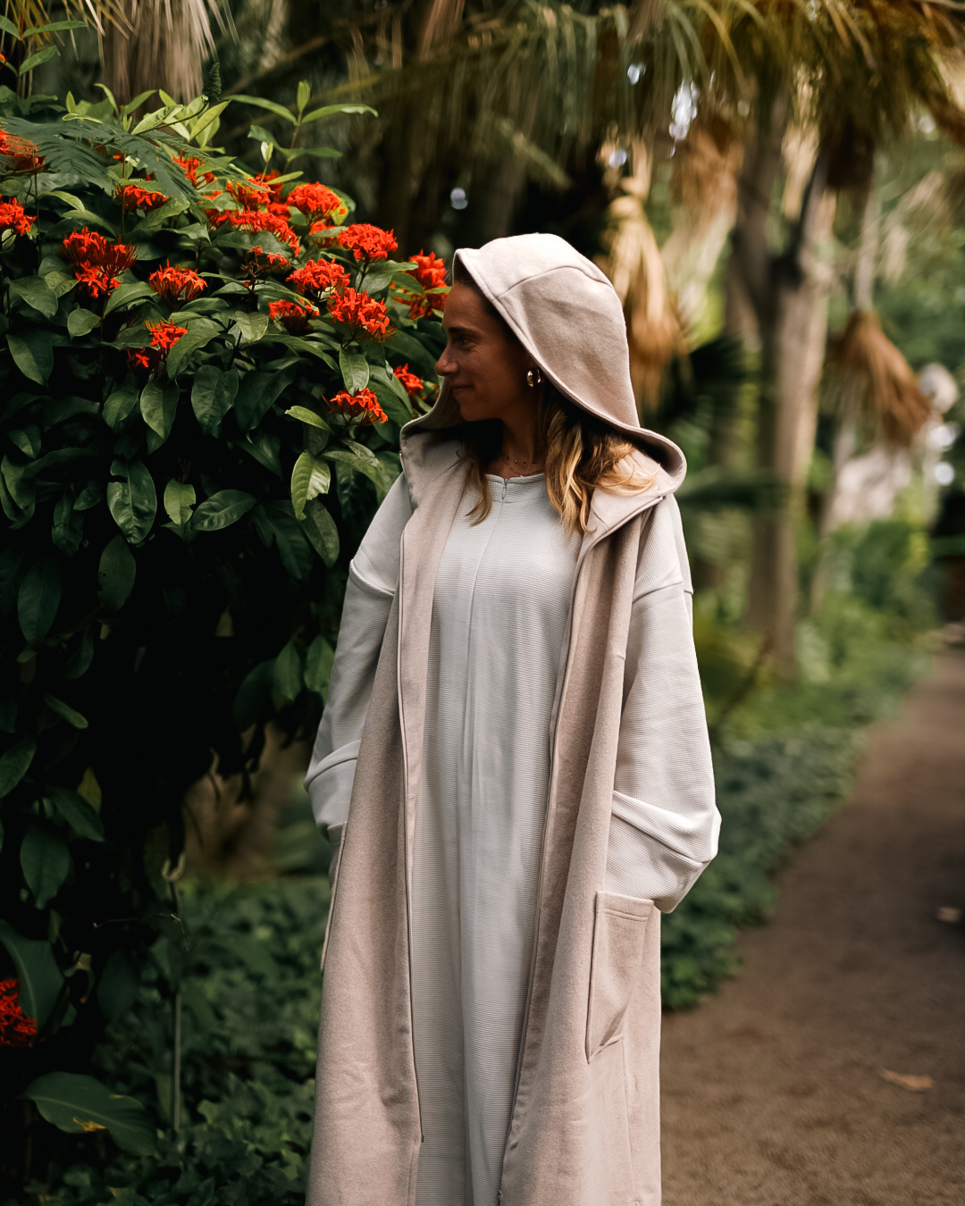 Gilet long en polaire "Coseline" en coton bio