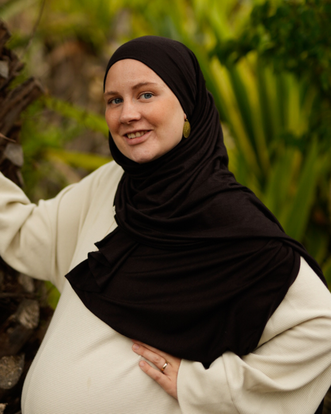 Hijab en laine mérinos "Merina" (ganache)