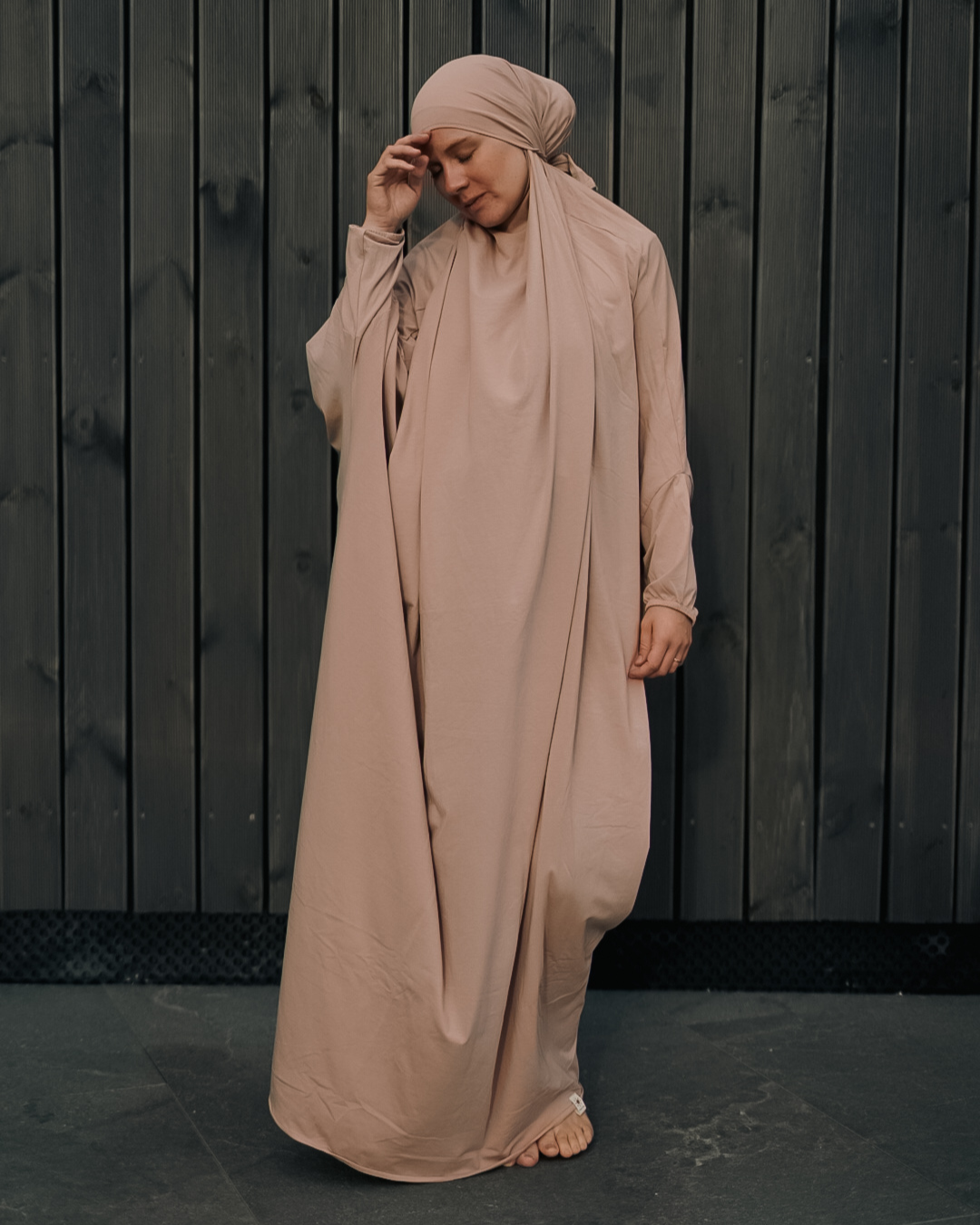 Robe de prière / jilbab en coton bio (Light Taupe)