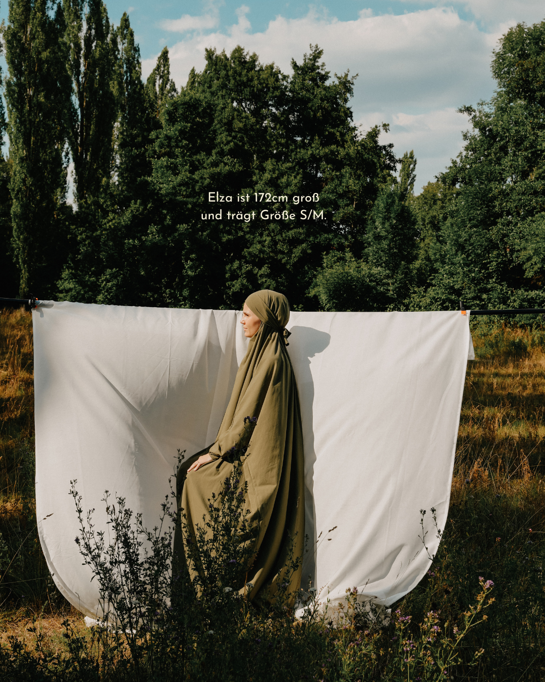 Robe de prière / jilbab en coton bio (Olive)