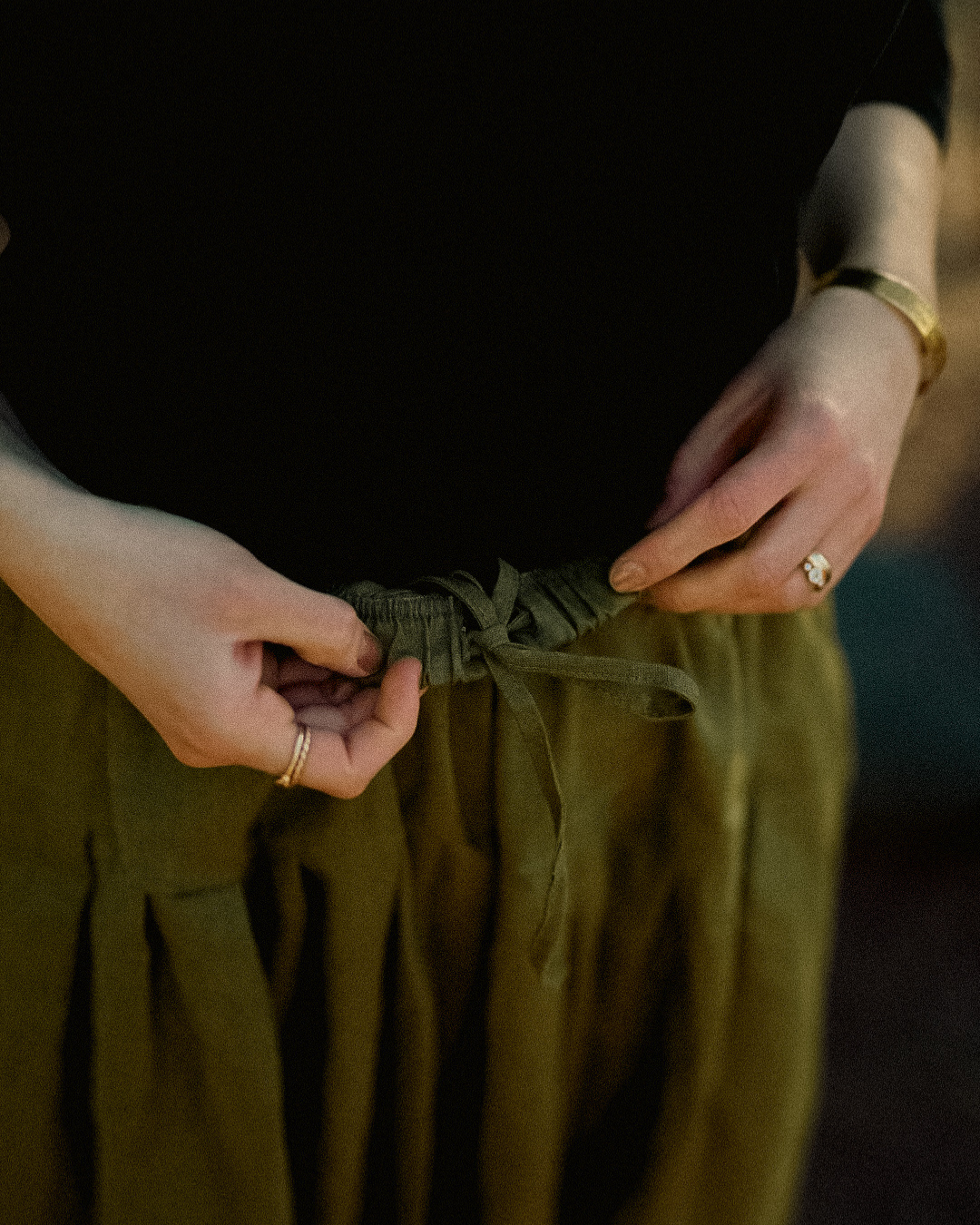 Pantalon bouffant en lin et coton « Tiri » (Cactus)