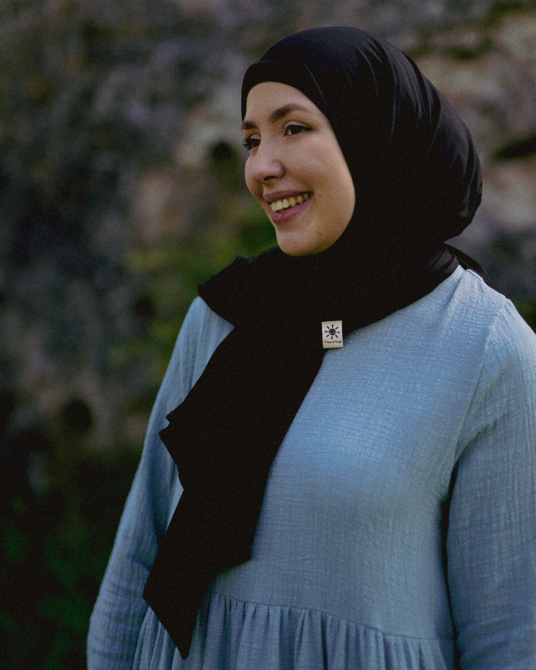 Hijab "Hava" en jersey léger 100% coton bio (Black Night)