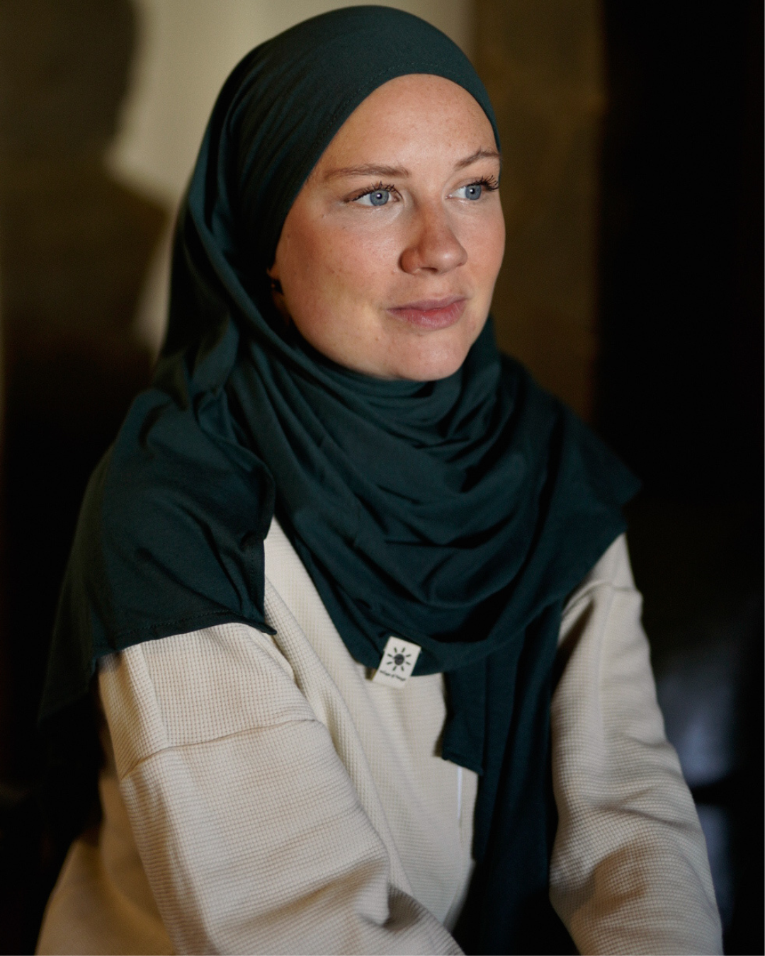 Hijab léger en jersey « Hava » 100 % coton biologique (Magical Forest)