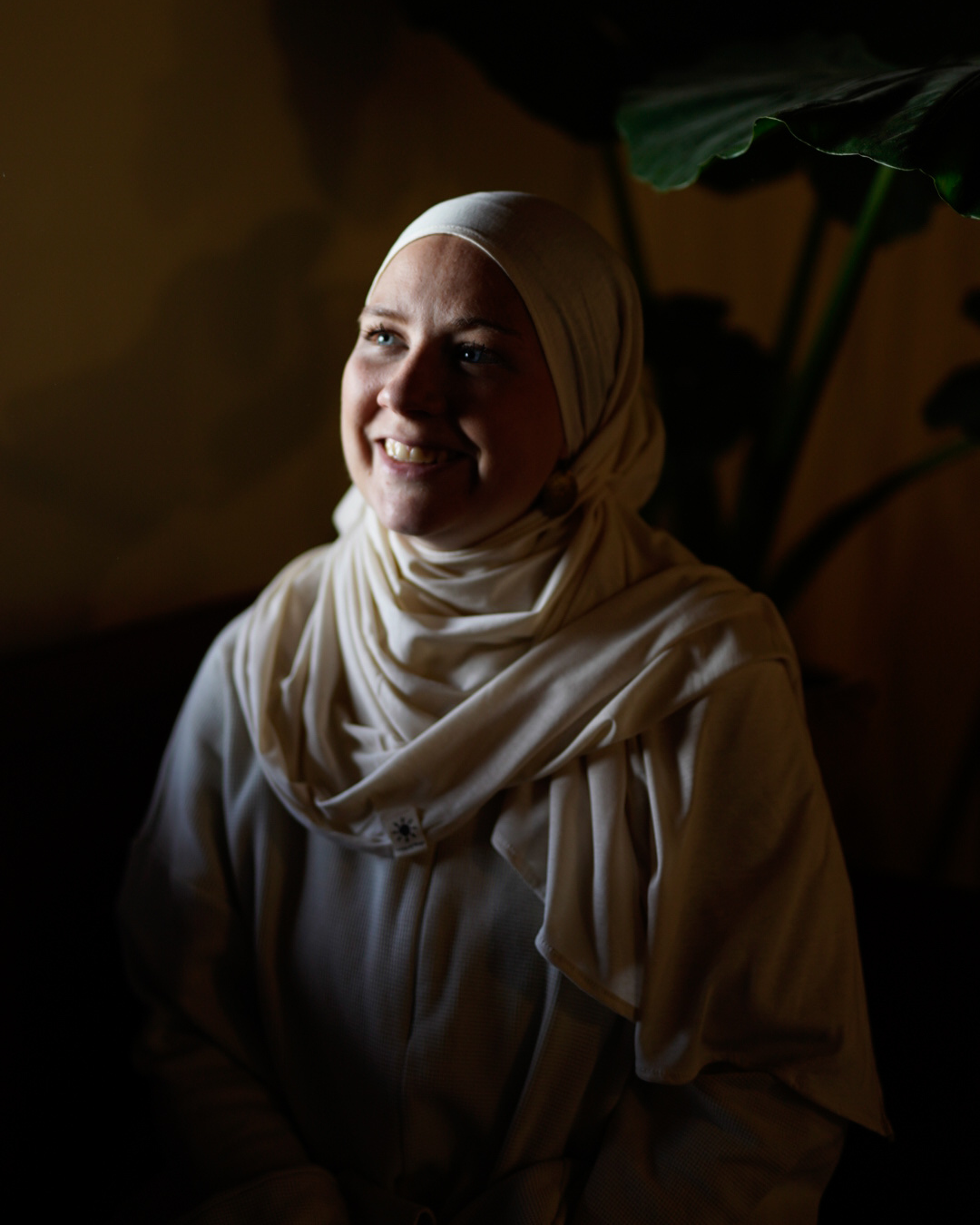 Hijab léger en jersey « Hava » 100 % coton biologique (massepain)