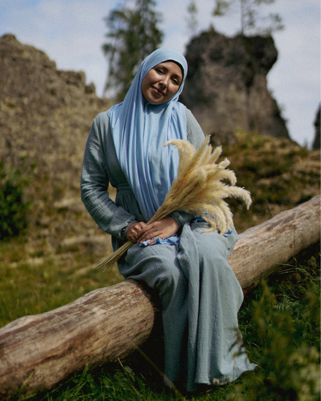 Hijab "Hava" en jersey léger 100% coton bio (Morning Sky)