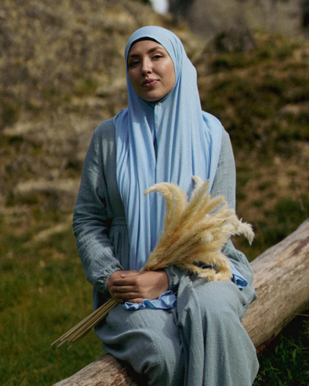 Hijab "Hava" en jersey léger 100% coton bio (Morning Sky)