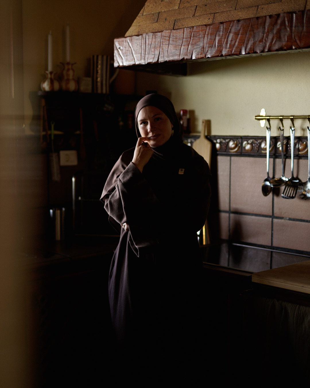 Hijab léger en jersey « Hava » 100 % coton biologique (Mousse au Chocolat)