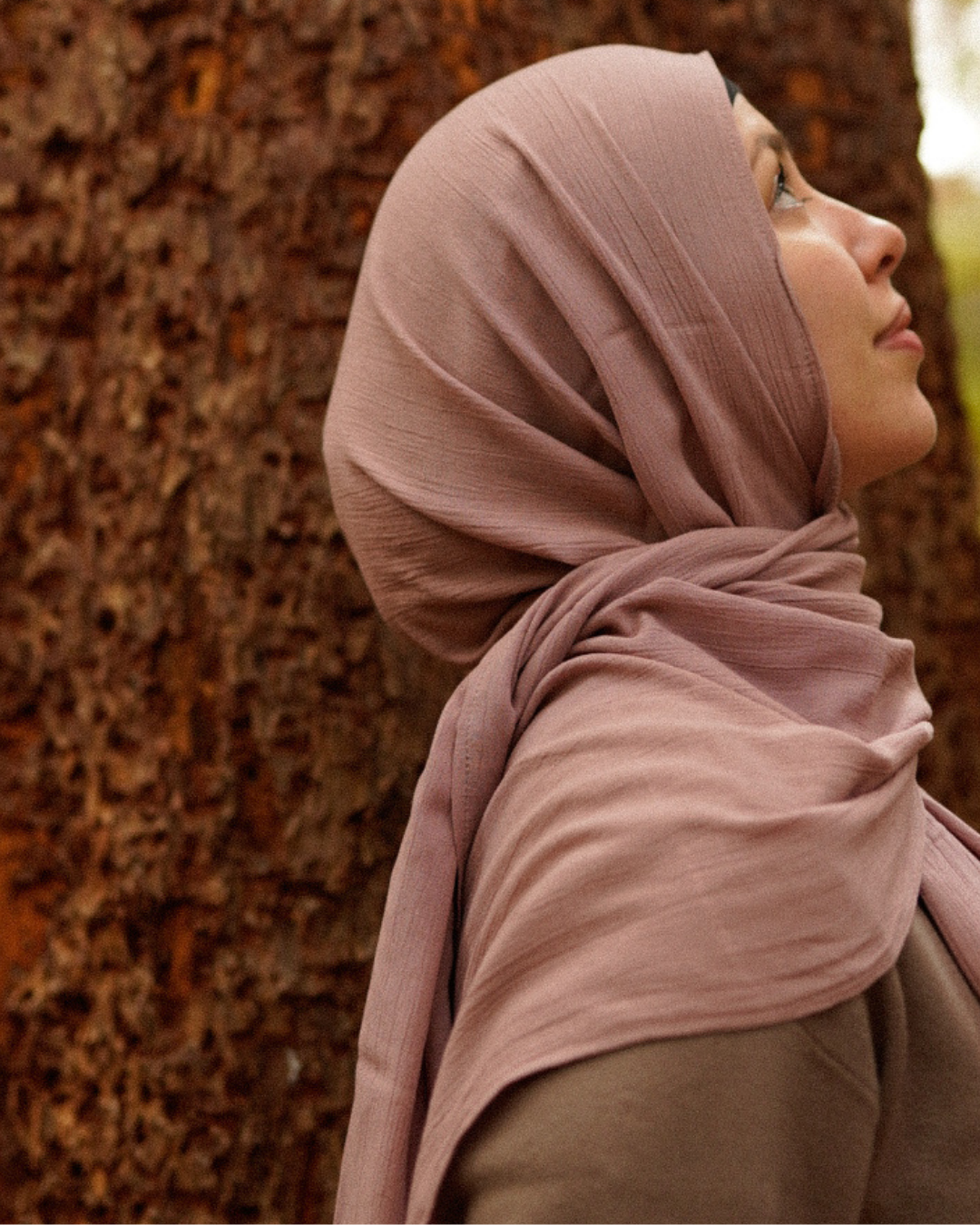 Crinkle Chiffon Hijab "Sandy" de viscose et de lin (Lilas)