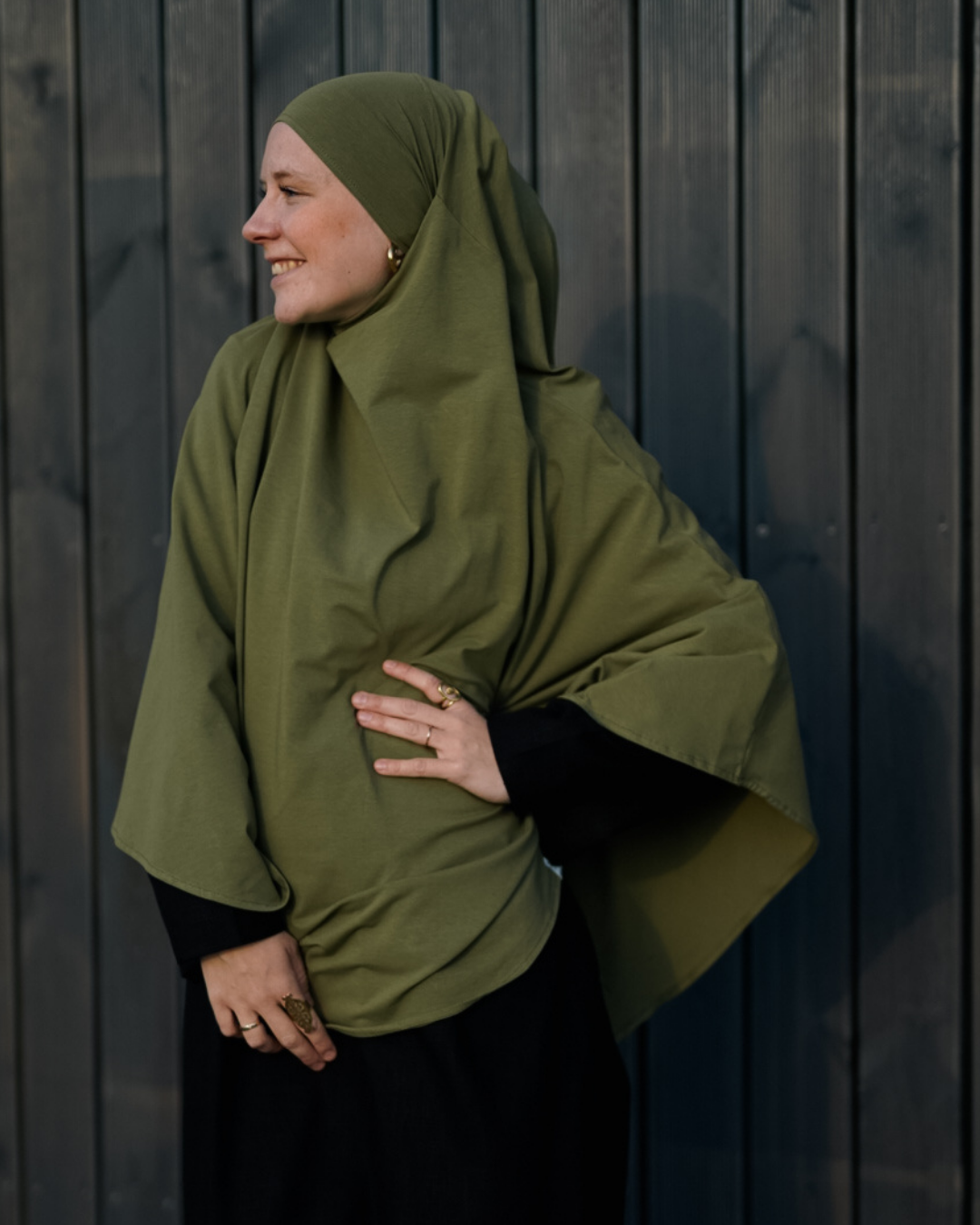 Jersey Khimar en coton bio Olive