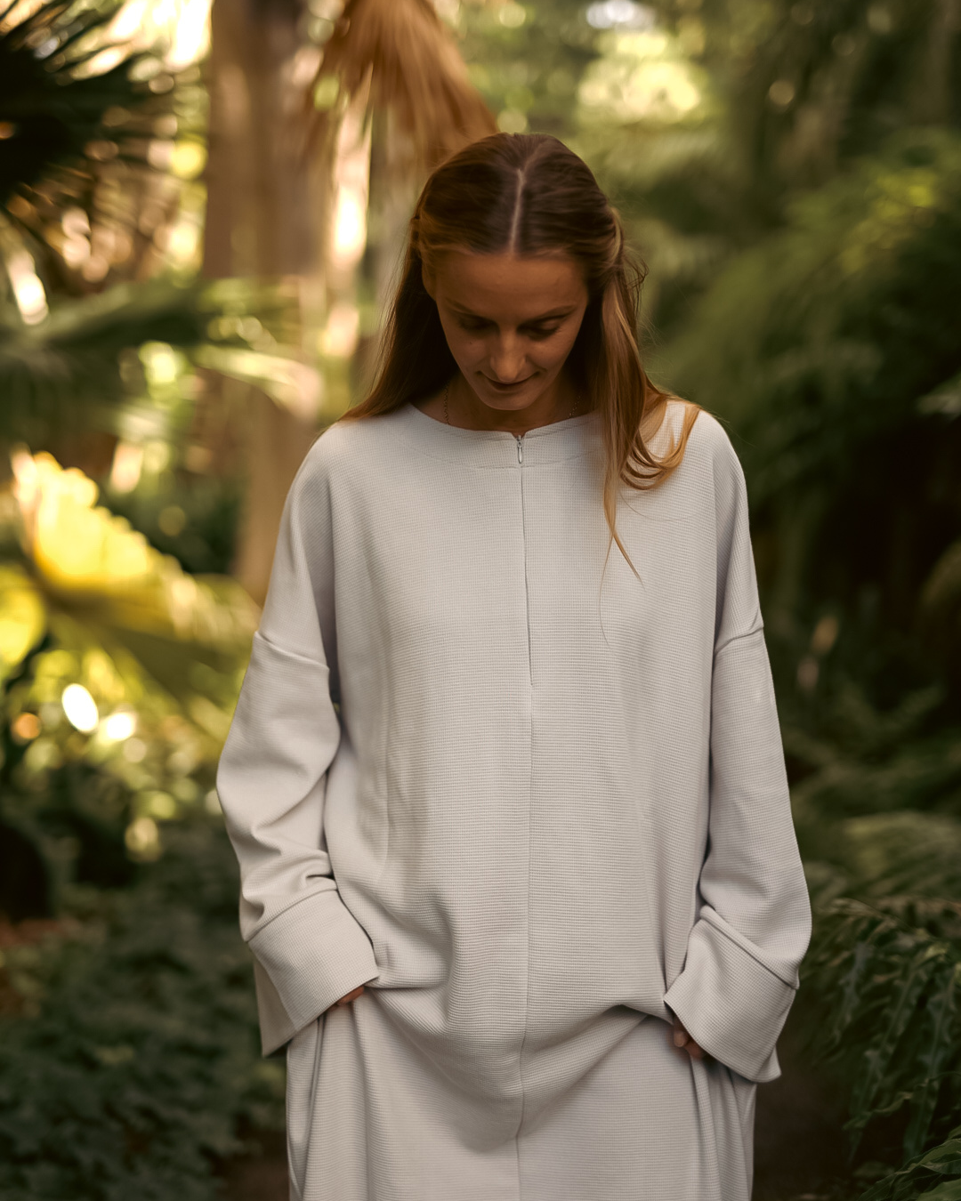 Abaya chaude « Laila » en coton biologique (Cloud Dancer)