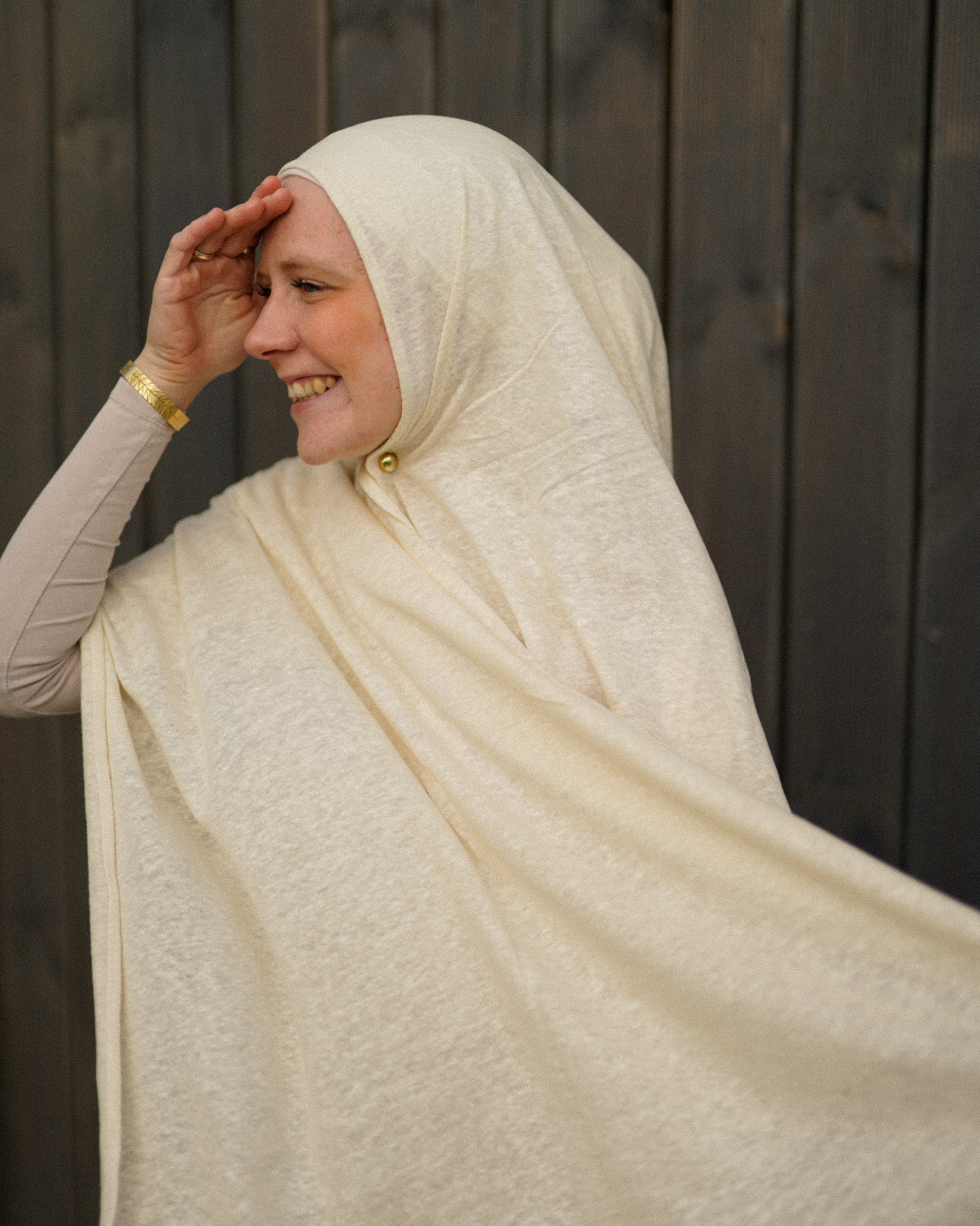 Hijab en jersey "Leena" - 100% lin - Summer Sand