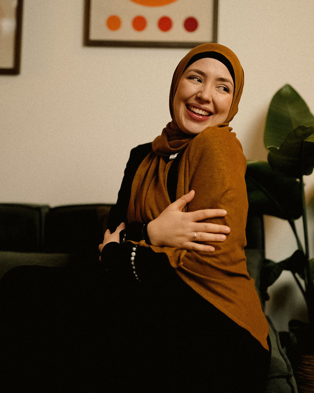 Hijab en jersey "Leena" - 100% lin - teck