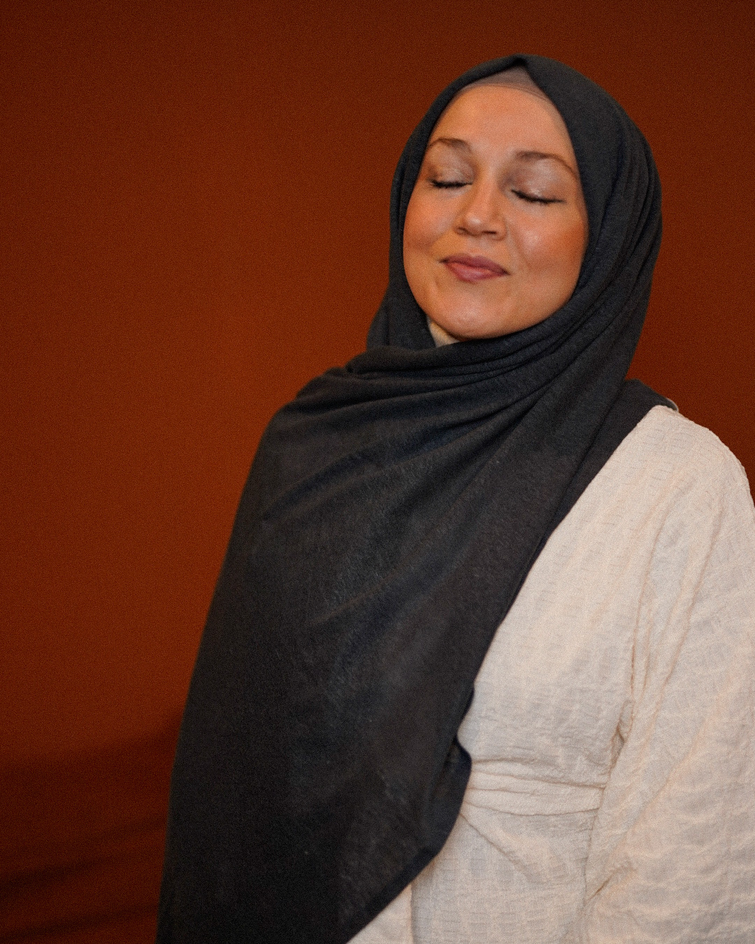 Hijab en jersey "Leena" - 100% lin - Stone