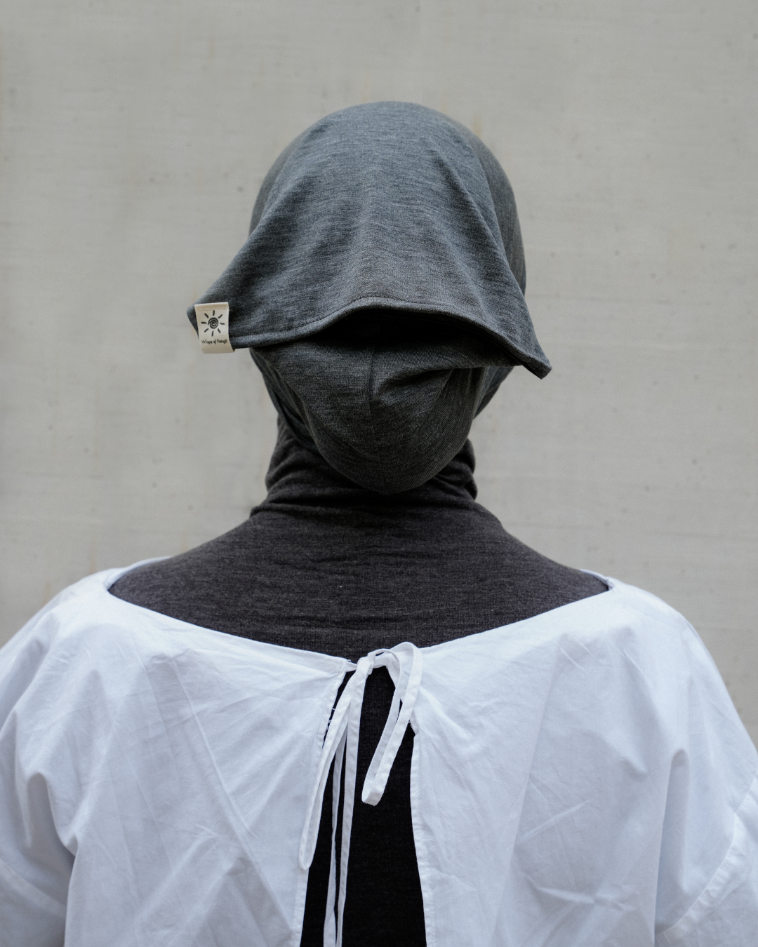 Bonnet tubulaire en soie et coton bio "Mariposa" (Grey Melange)