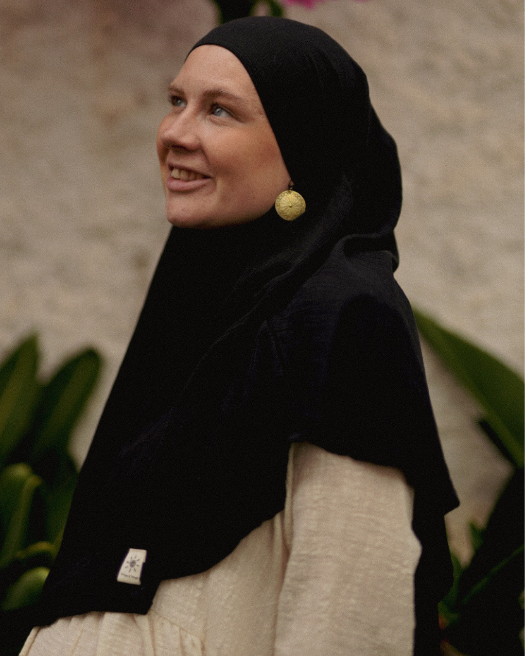 Mini Khimar Sandy en viscose et lin (Black)