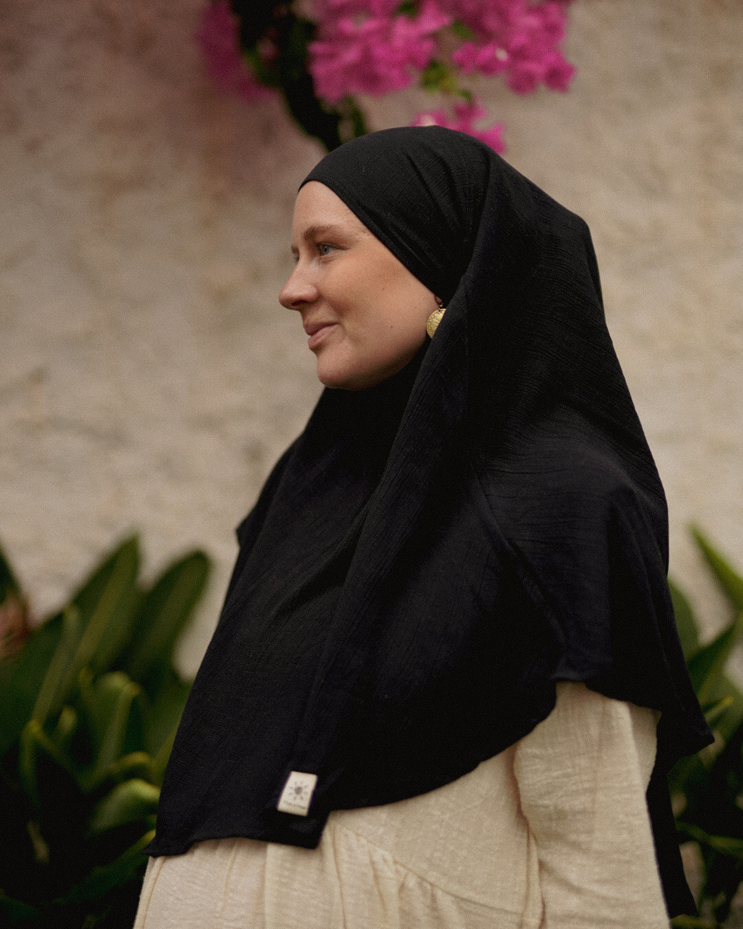 Mini Khimar Sandy en viscose et lin (Black)