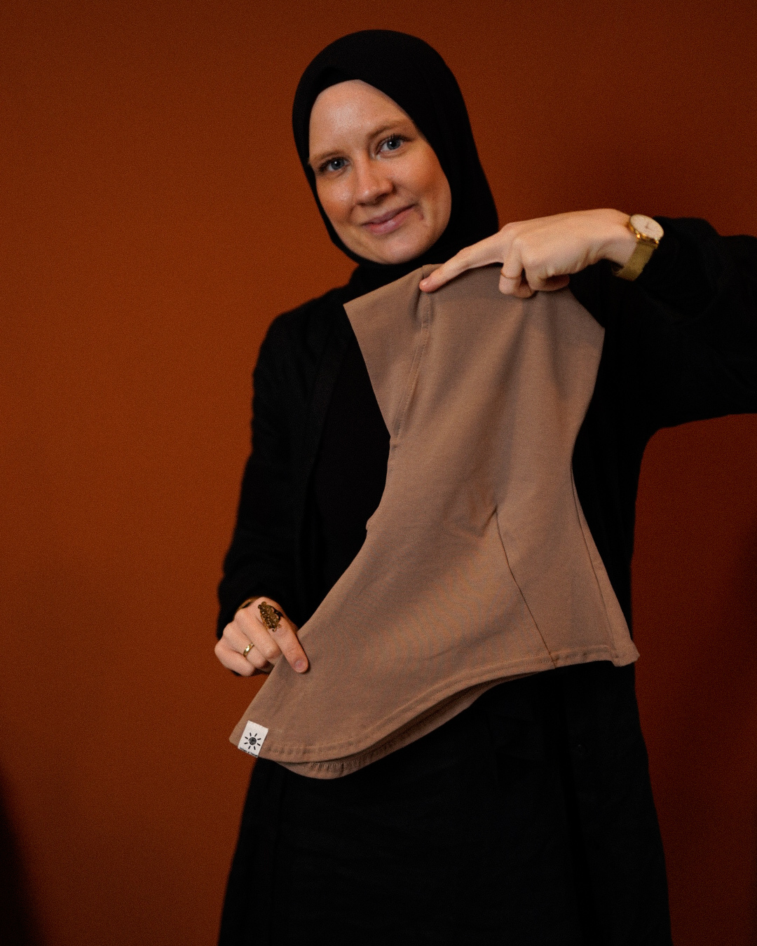 Bonnet Ninja - coton bio - taupe