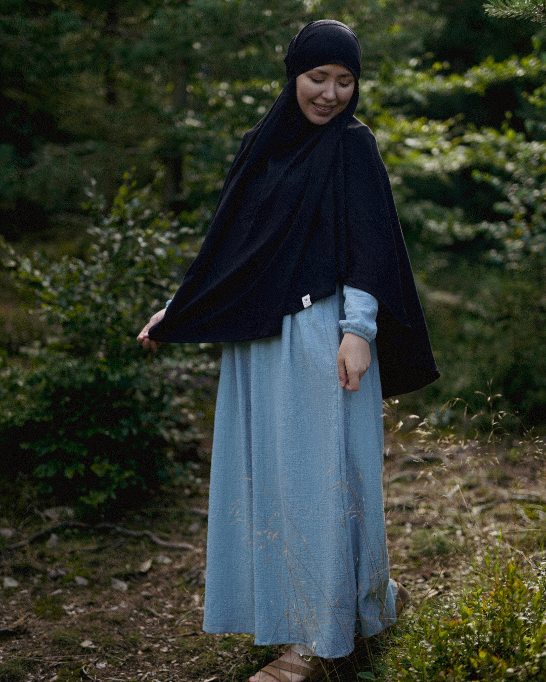 Khimar Sandy en viscose et lin (Black)