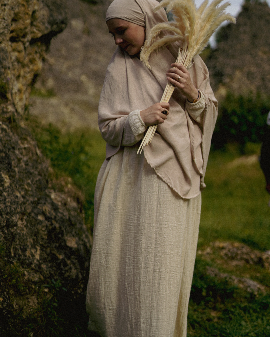 Khimar Sandy en viscose et lin (Linen Beige)