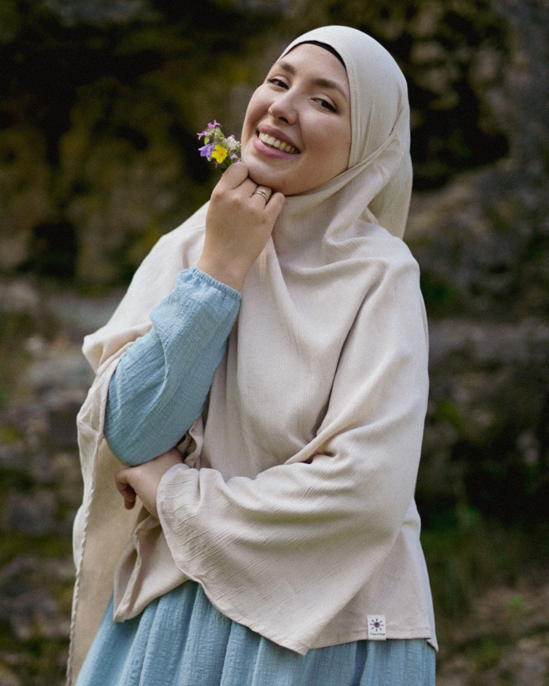 Khimar Sandy en viscose et lin (Linen Beige)