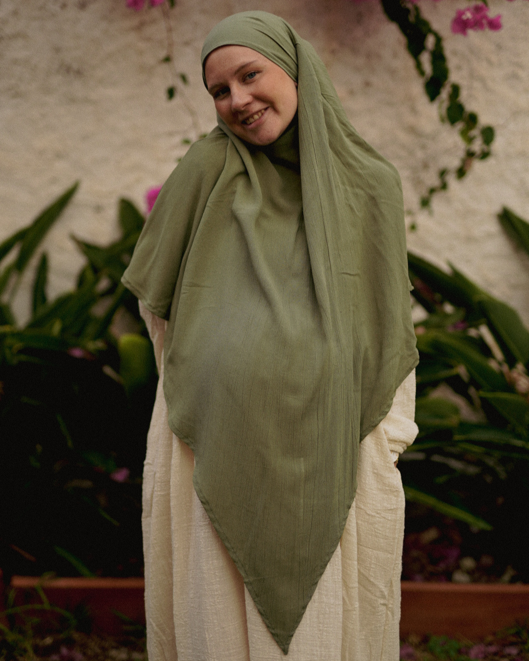 Khimar Sandy en viscose et lin (Forest Green)