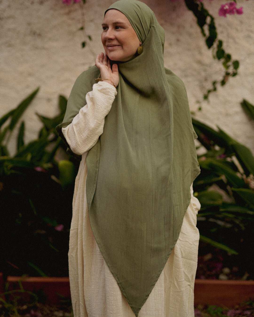 Khimar Sandy en viscose et lin (Forest Green)