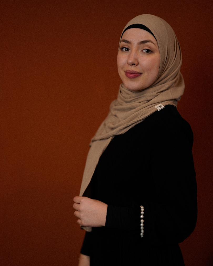 Crinkle Chiffon Hijab "Sandy" de viscose et de lin (sable)