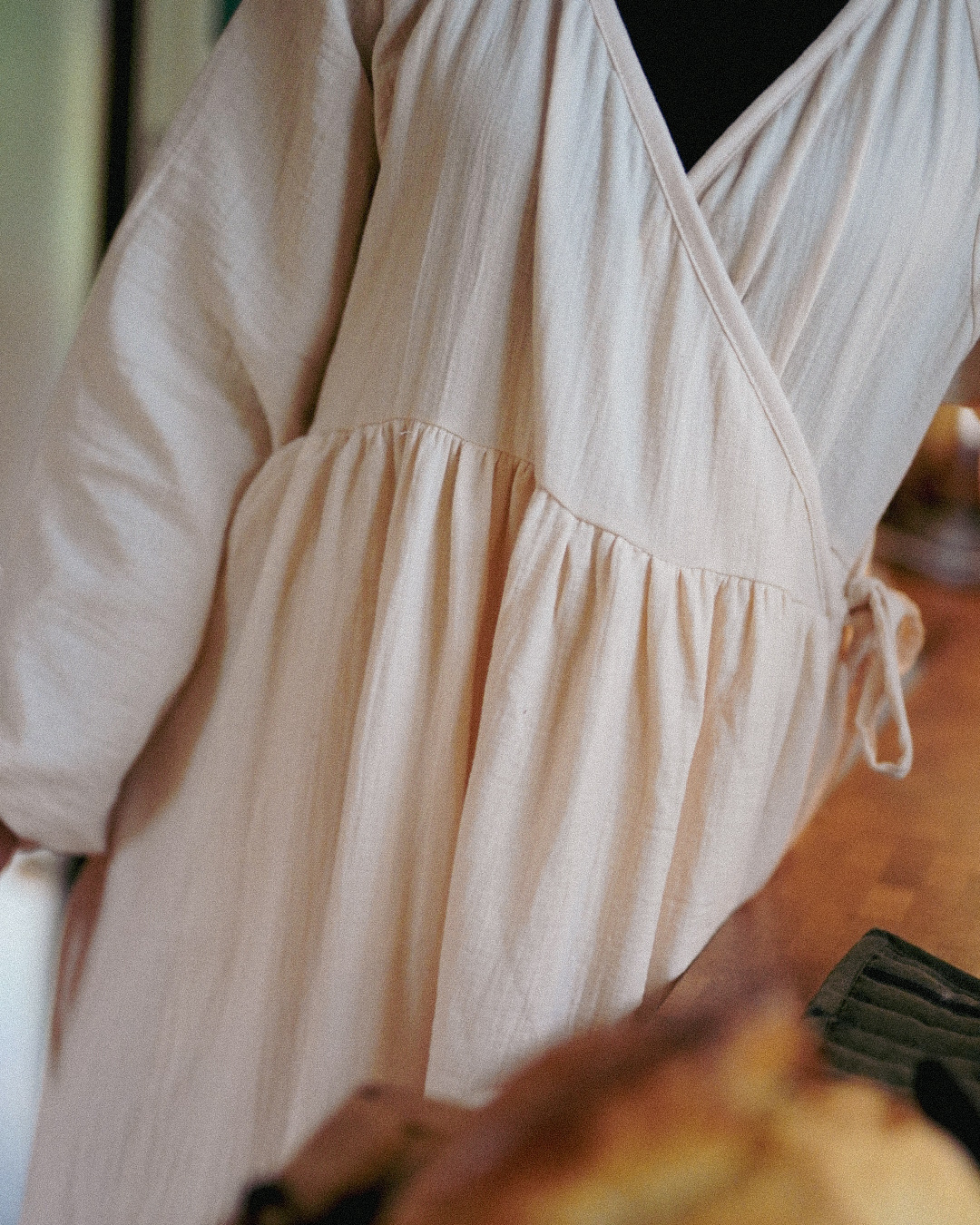 Abaya d'allaitement "Lunaria" en coton bio (Powder)