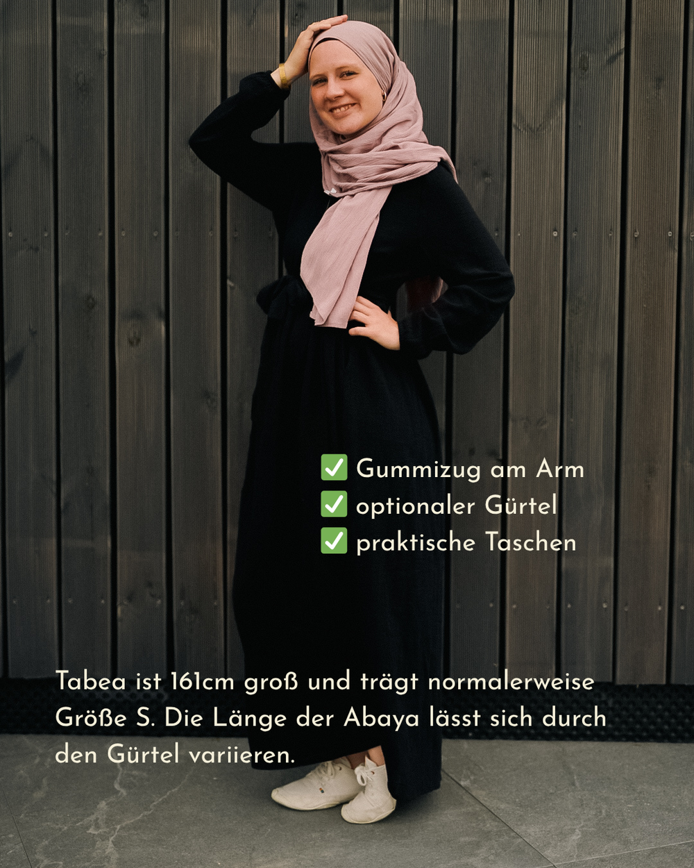 Cotton Abaya "Maya" en coton (Black)