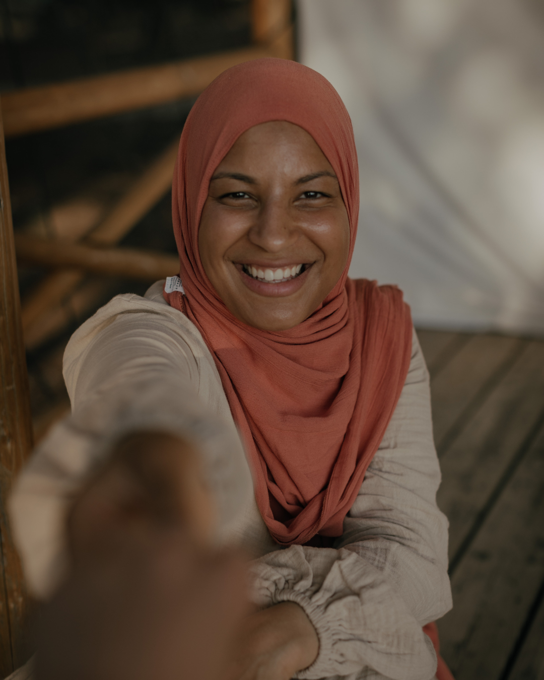 Crinkle Chiffon Hijab "Sandy" de viscose et de lin (Fox Red)