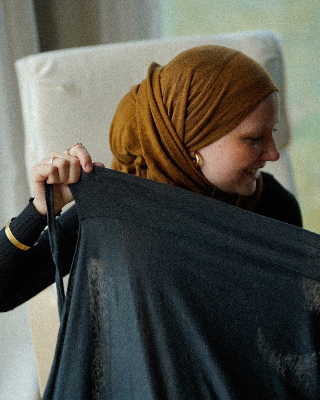 Hijab instantané "Leena" - 100% lin - Stone