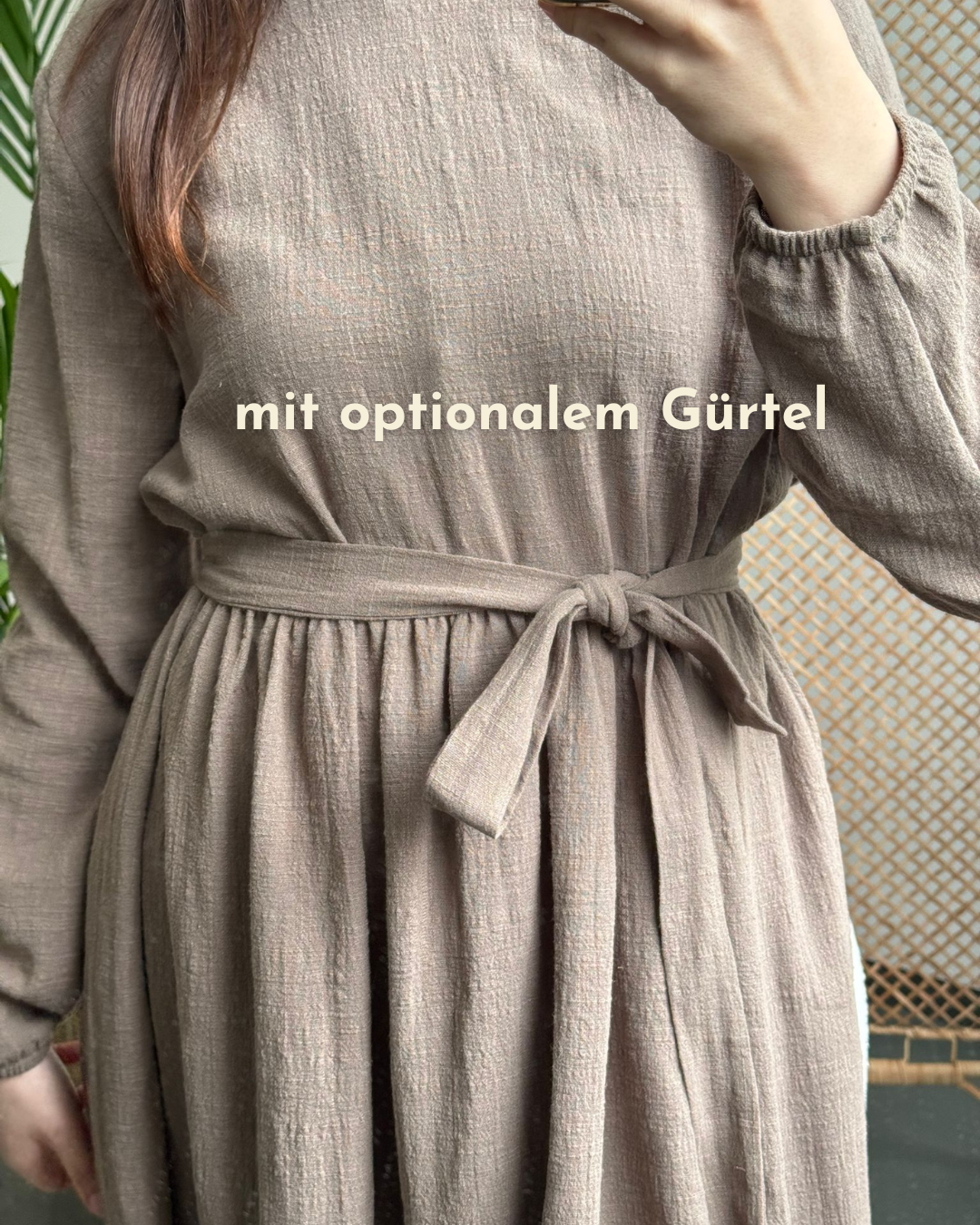 Cotton Abaya "Maya" en coton (Brown)