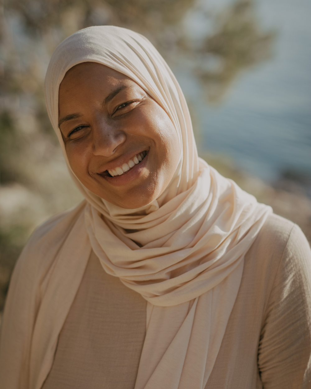 Hijab "Hava" en jersey léger 100% coton bio - Pearl Blush