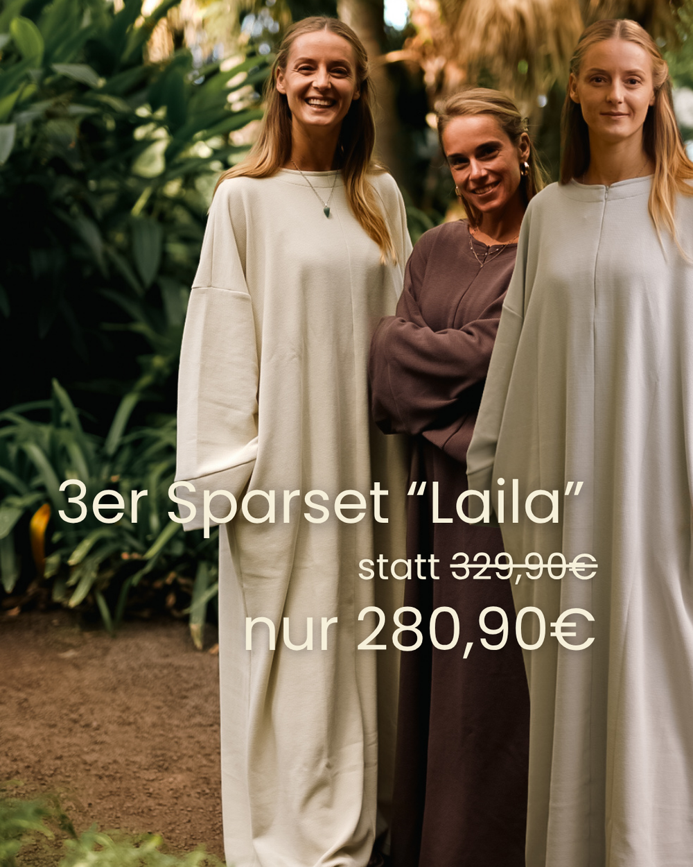 Set économique de 3 abayas chaudes "Laila" en coton bio