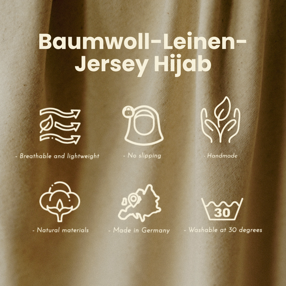 Hijab en jersey de coton et de lin - "Vanilla