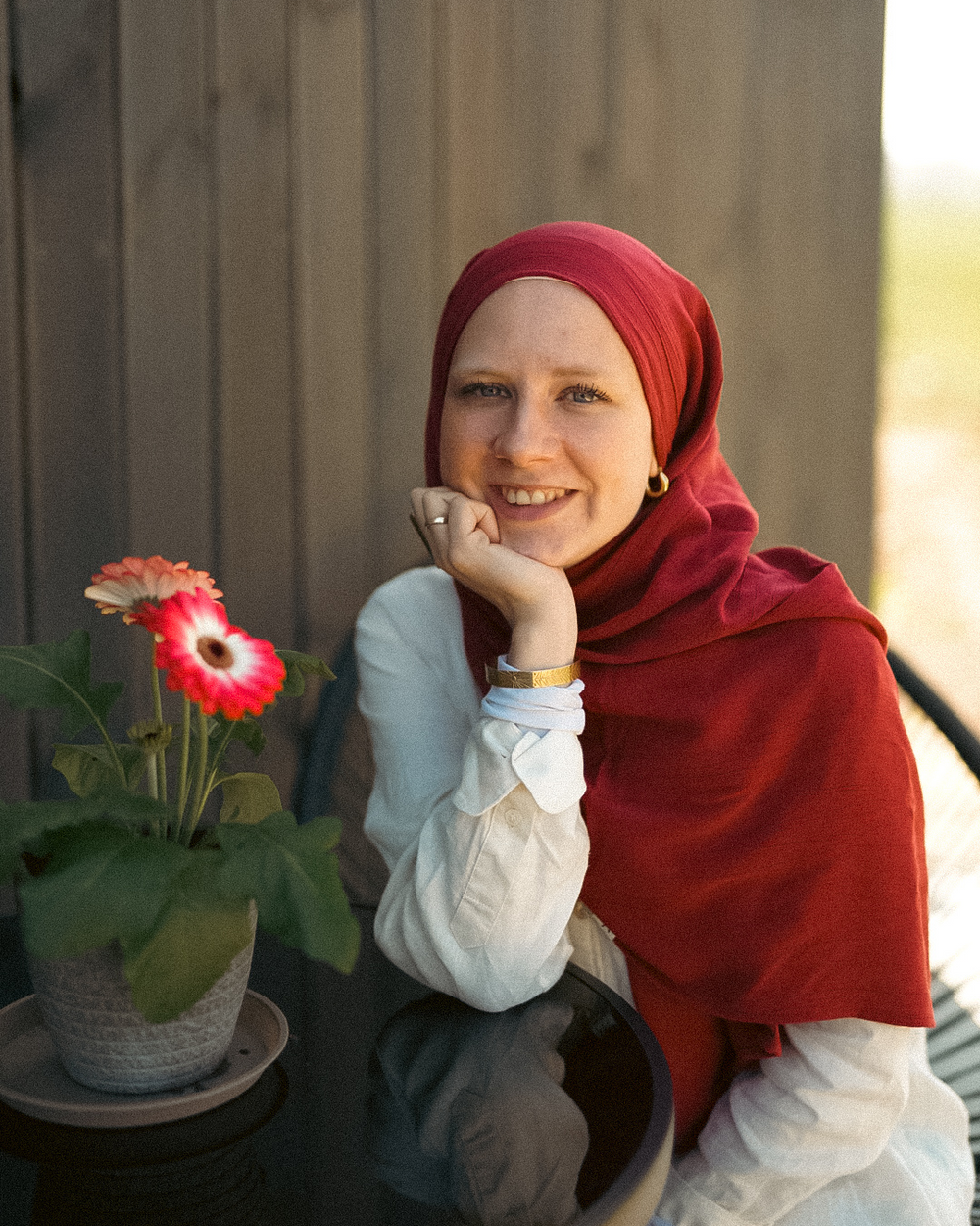 Crinkle Chiffon Hijab "Sandy" de viscose et de lin (Ruby)