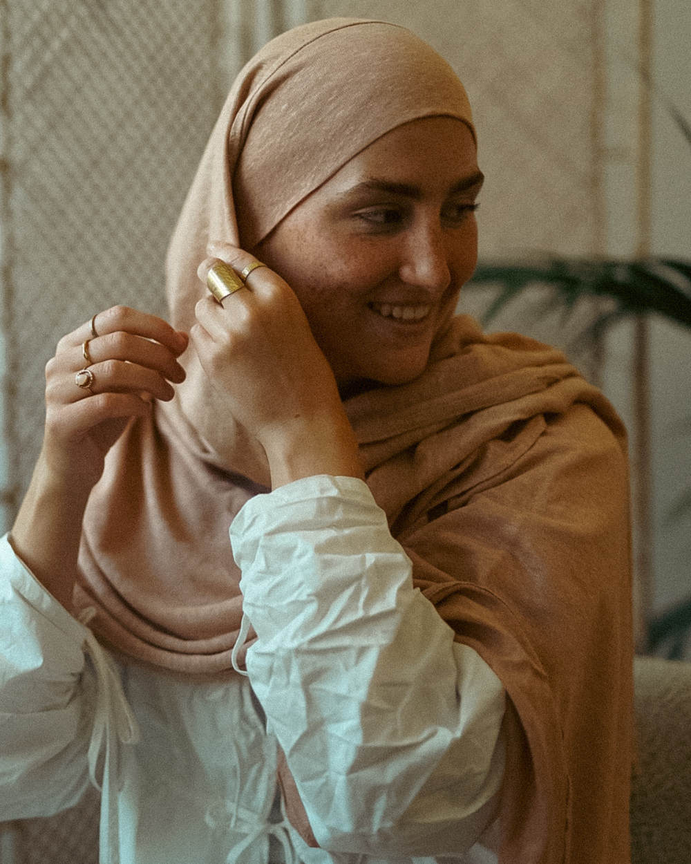 Hijab instantané "Leena" - 100% lin - Calima Rose