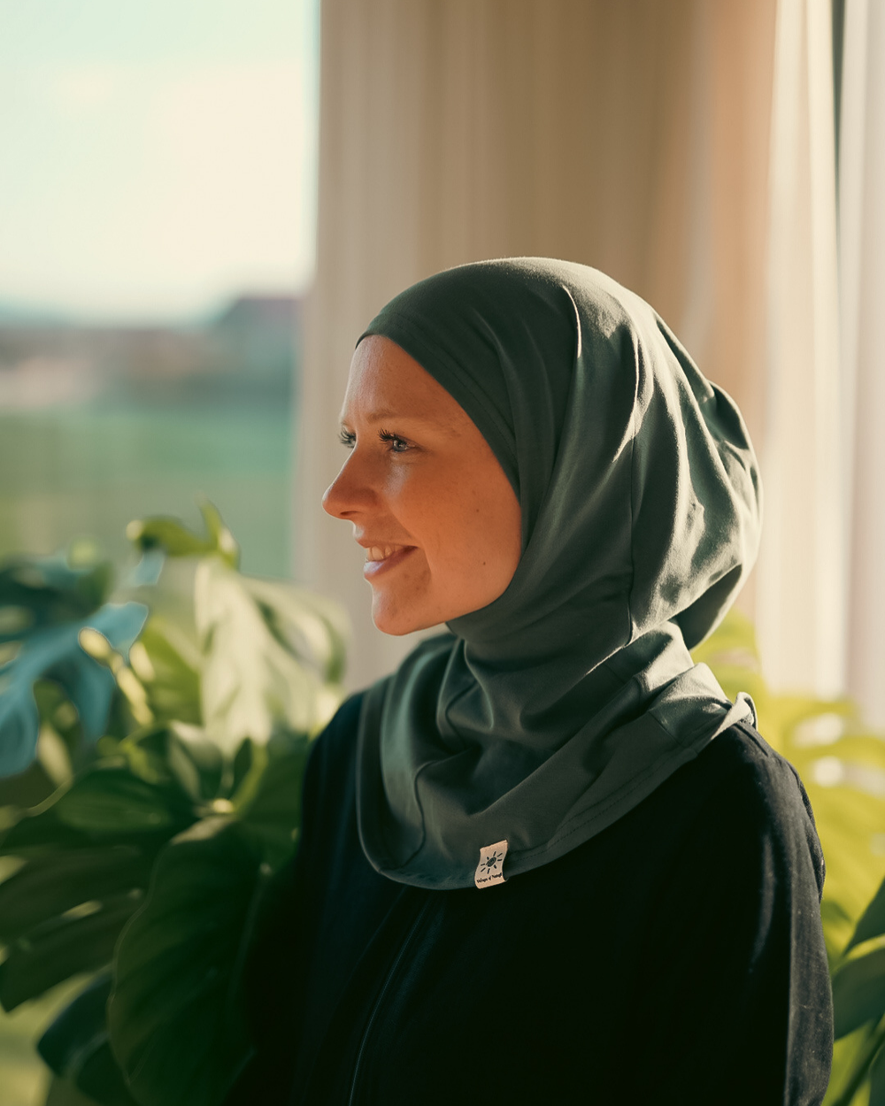Balaclava - Hijab de sport et de loisir, en coton bio - Dark Green