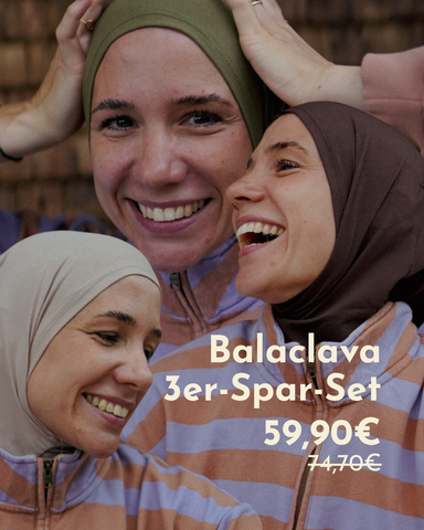 Balaclava - Hijab de sport et de loisir, en coton bio - Set de 3 pièces