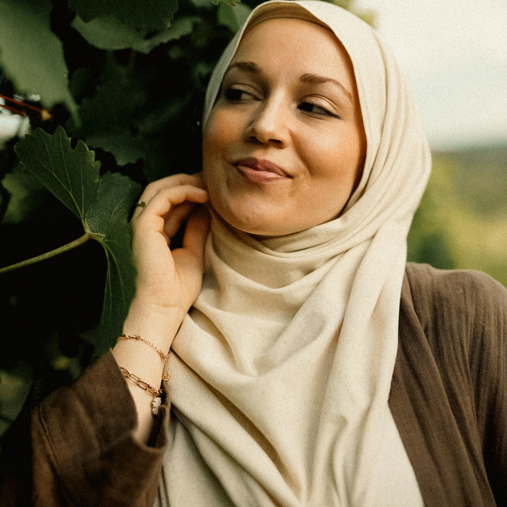 Hijab en jersey de coton et de lin - "Vanilla