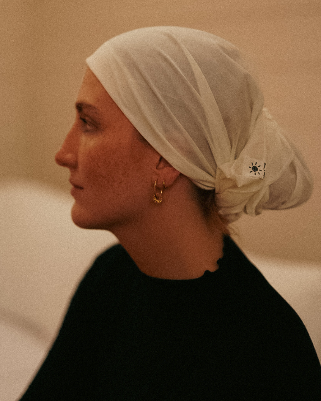 "Bonny" drap de dessous / Bonnet - 100% coton bio - beige