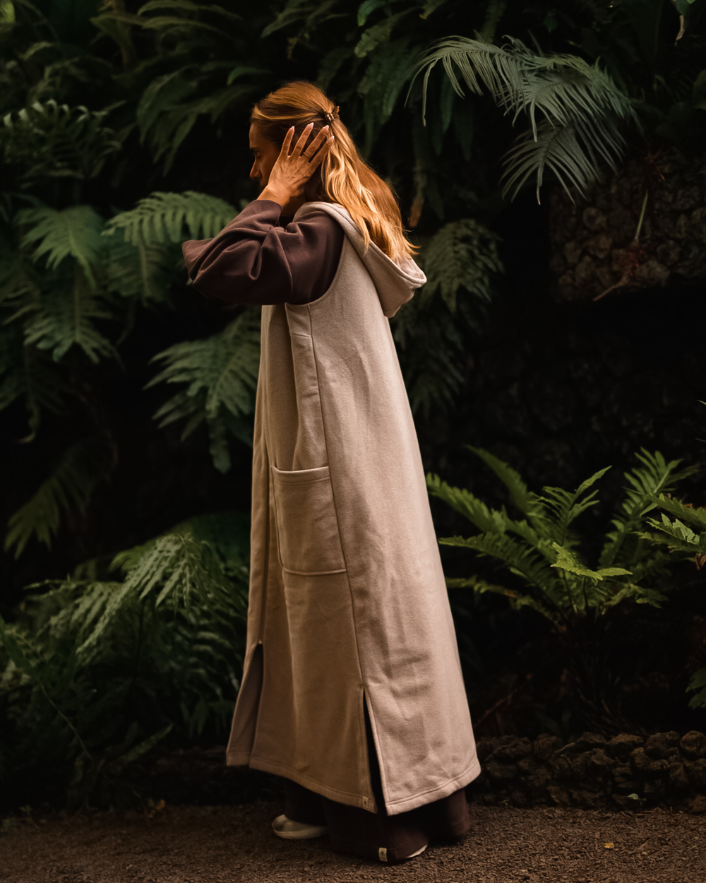 Gilet long en polaire "Coseline" en coton bio