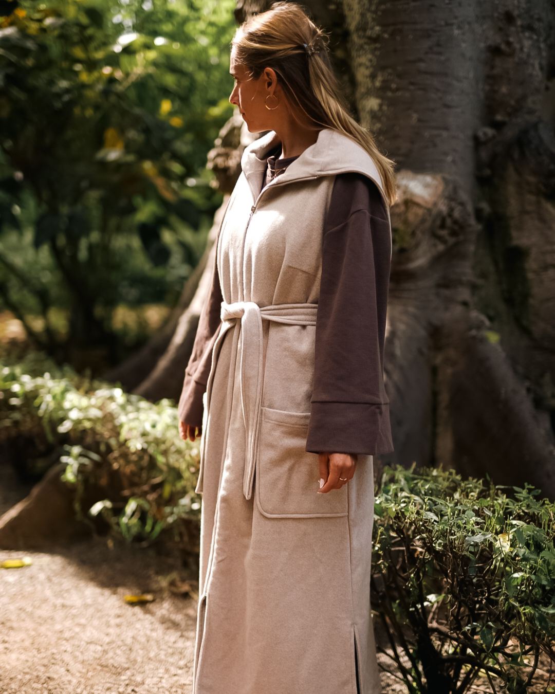 Gilet long en polaire "Coseline" en coton bio