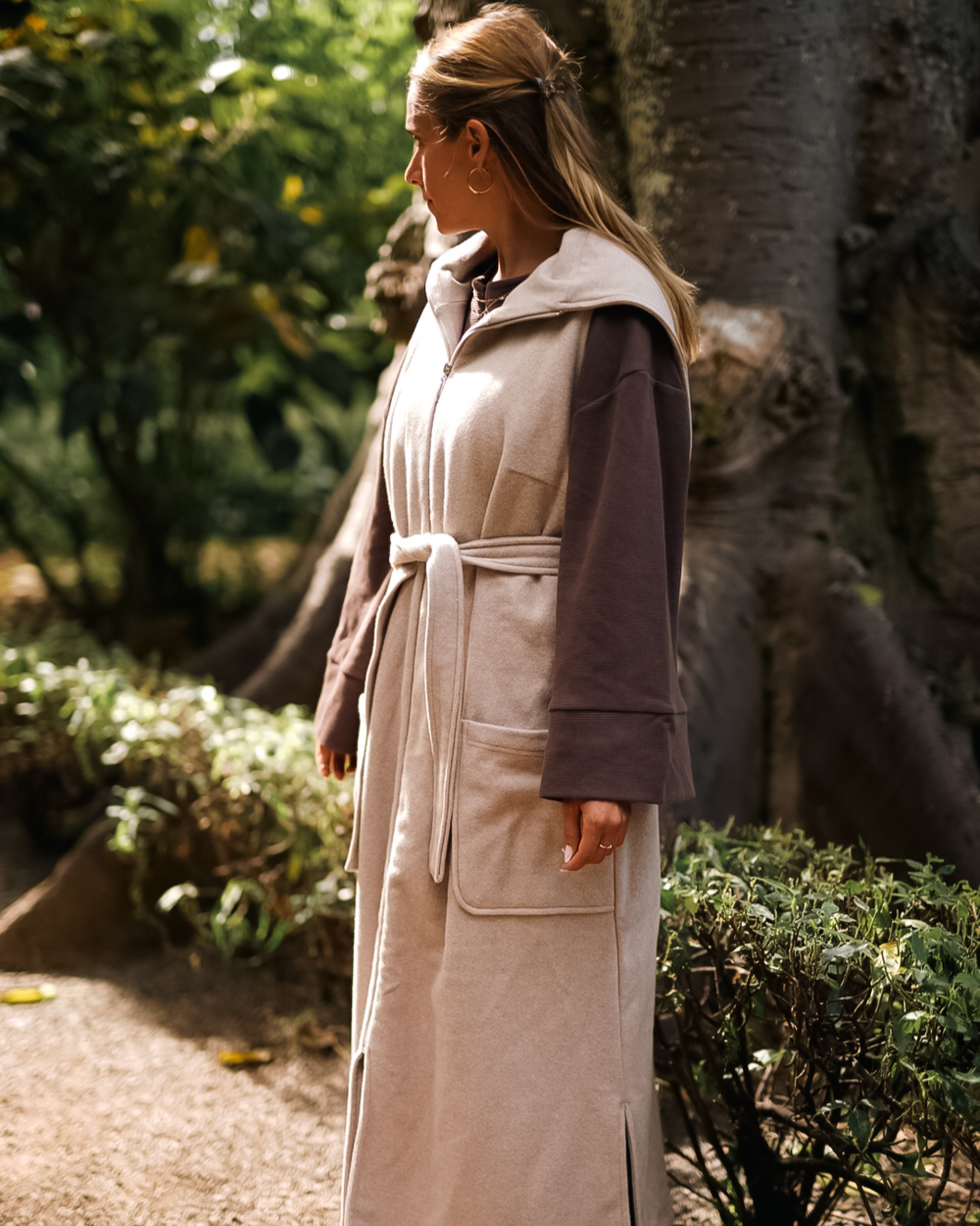 Gilet long en polaire "Coseline" en coton bio