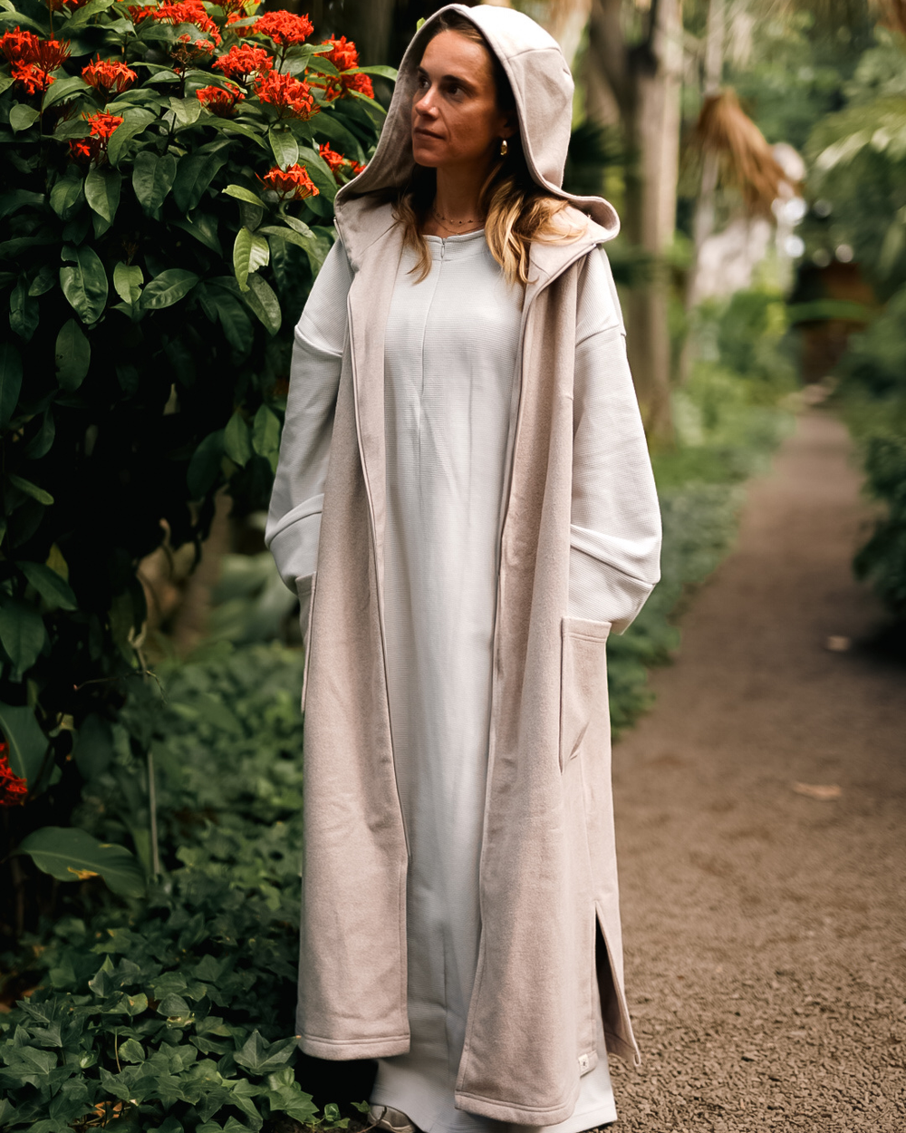 Gilet long en polaire "Coseline" en coton bio