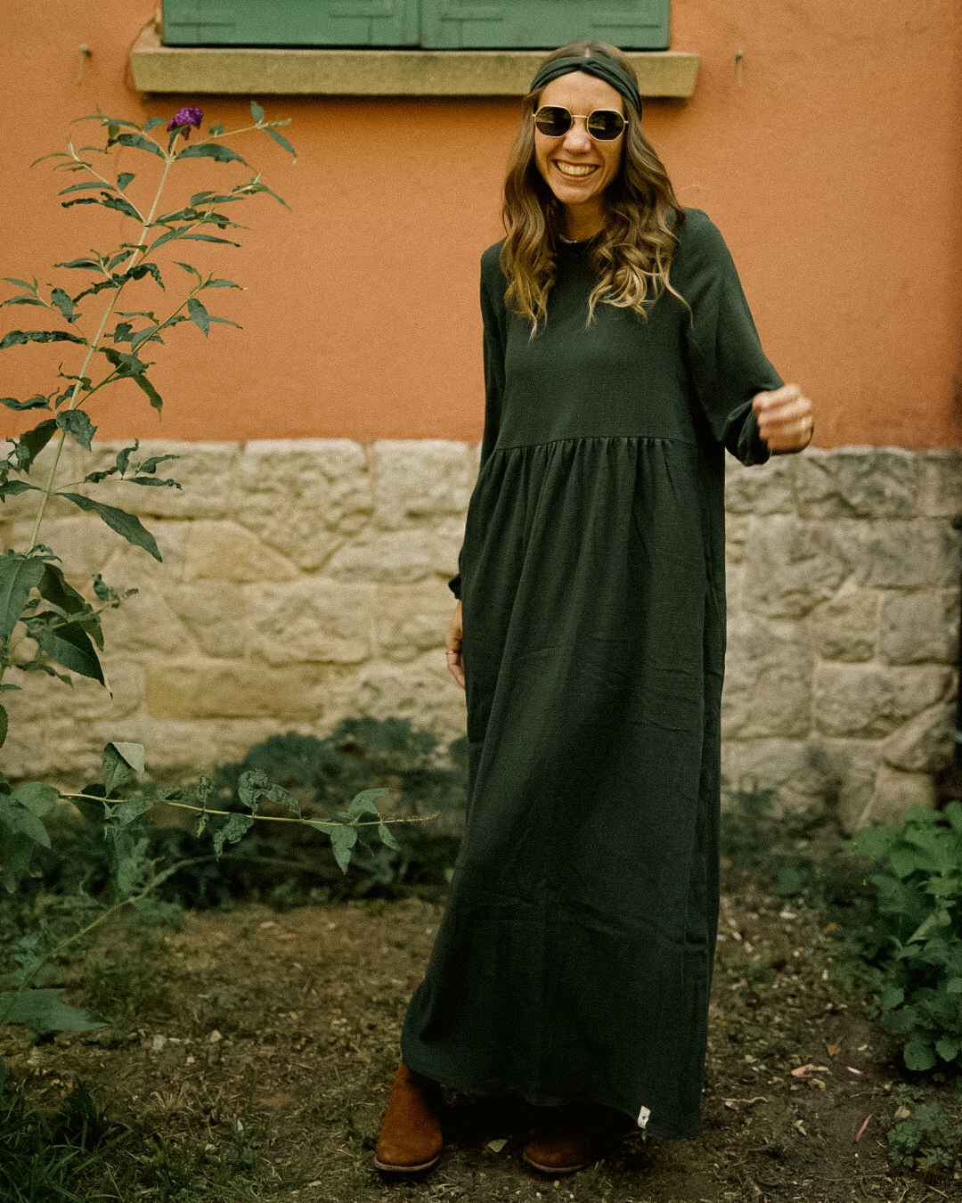 Cotton Abaya "Maya" en coton (Dark Green)