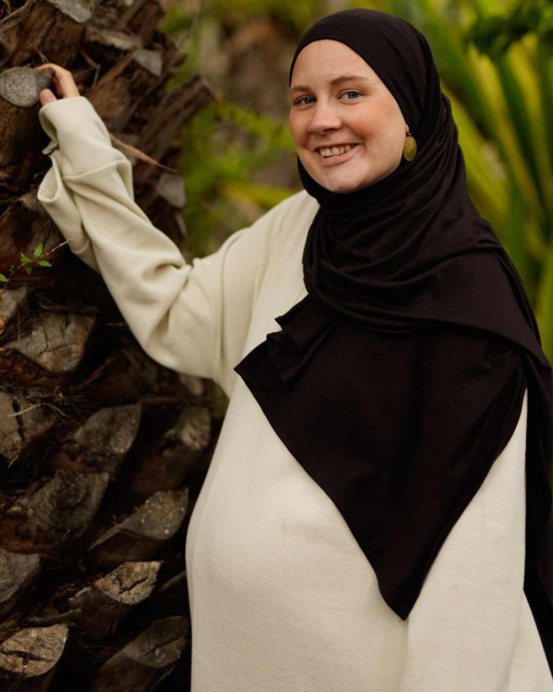 Hijab en laine mérinos "Merina" (ganache)