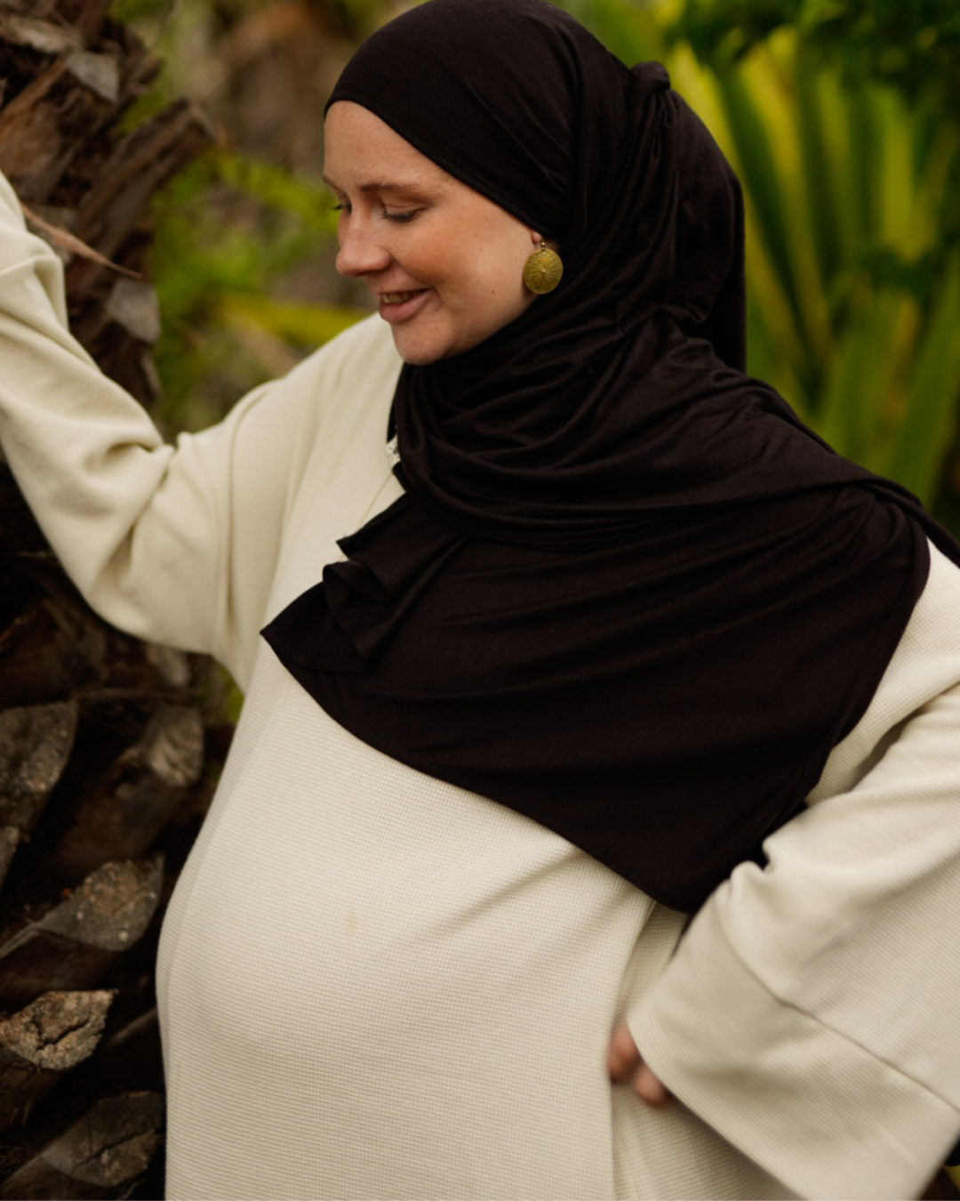 Hijab en laine mérinos "Merina" (ganache)