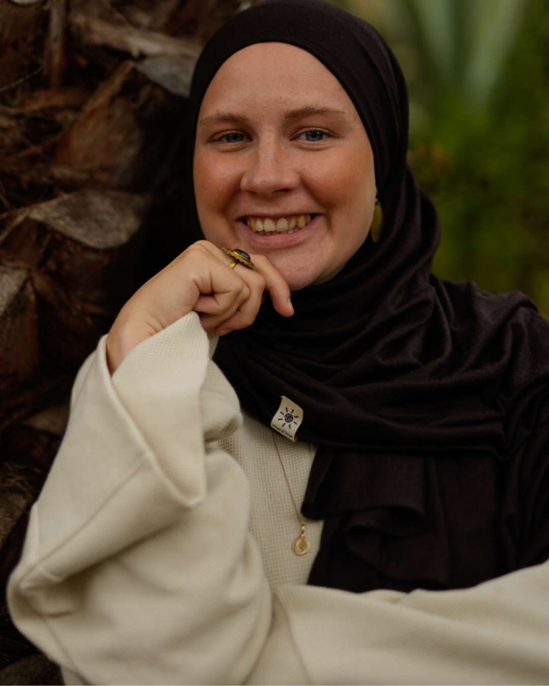 Hijab en laine mérinos "Merina" (ganache)